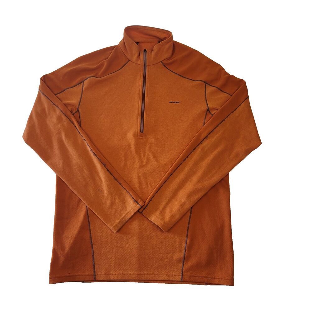 Patagonia Capilene 3 Midweight Shirt 1/4 Zip Pullover Men’s L Orange